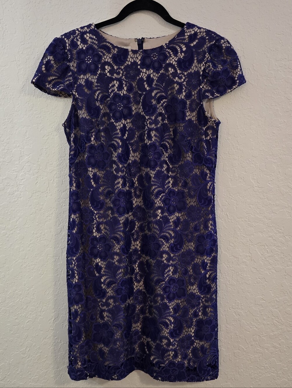 Maggy Boutique Purple Lace Sheath Dress Size 6 Cocktail Party Wedding guest